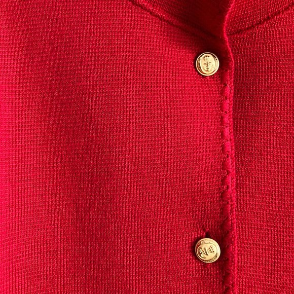 Le Minor Wool Breton Sailor Blazer Coat Red Straight Cut Pockets Medium - Picture 8 of 9